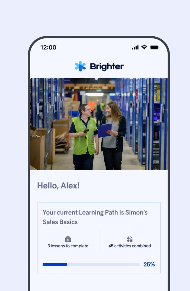 brighter follow employee training progress