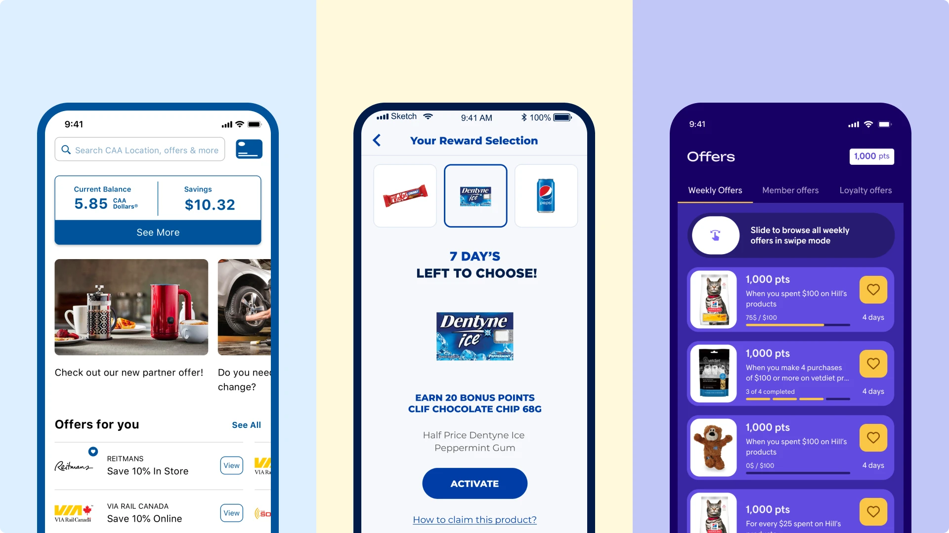 Different types of loyalty app features