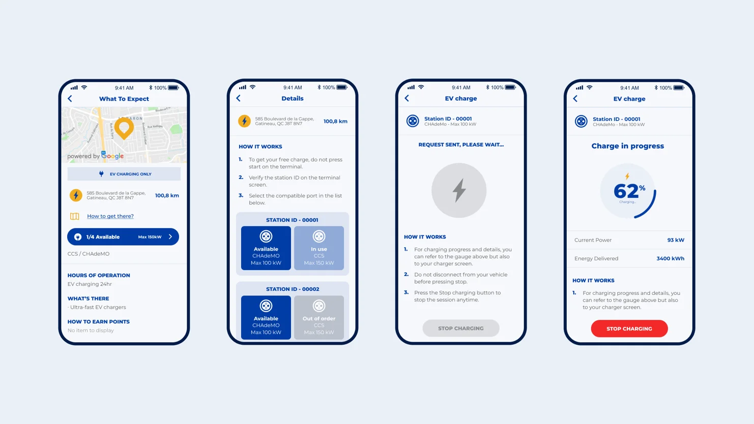 Functionality details for car charging in loyalty app