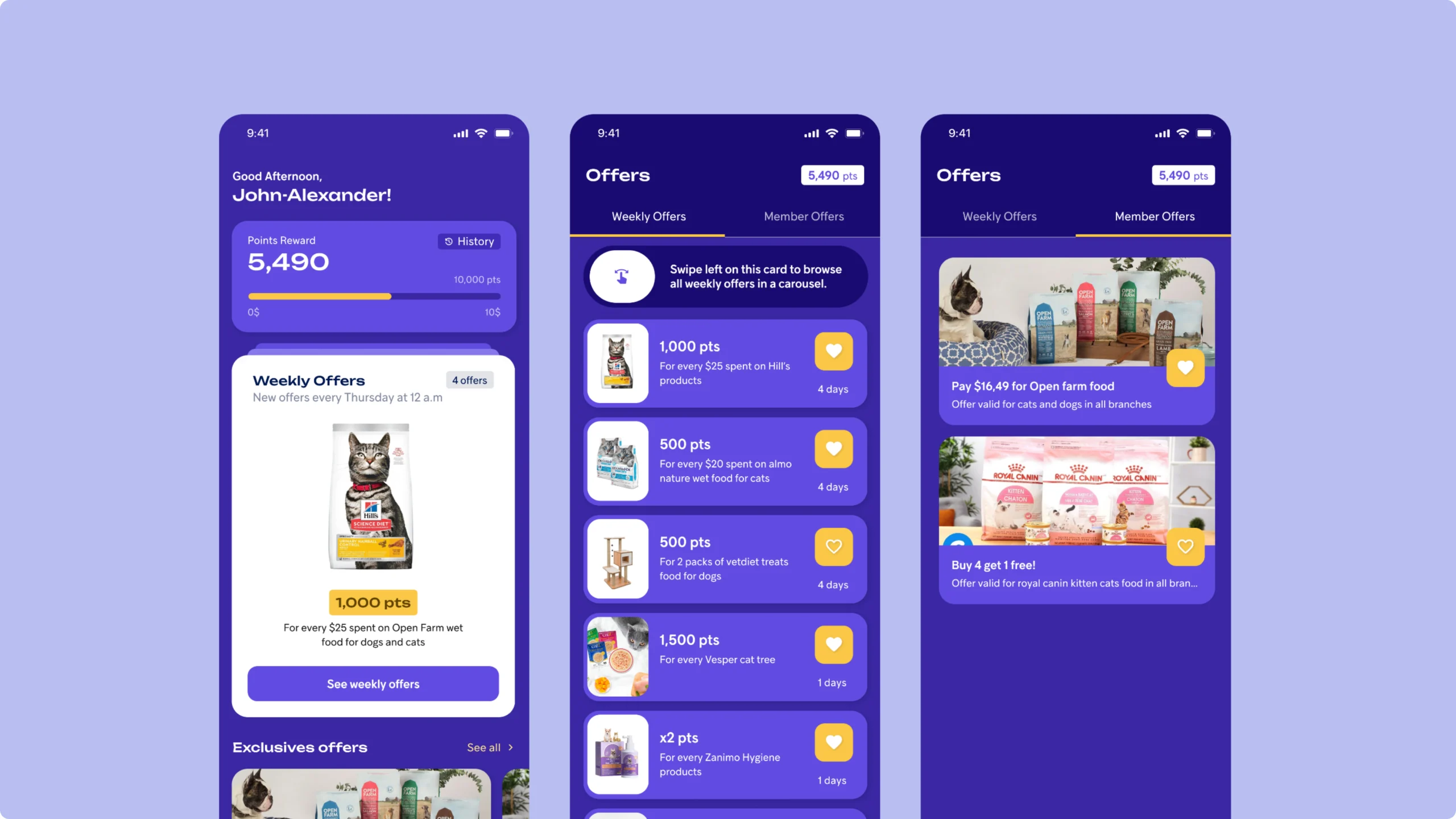 llooppr loyalty application screens