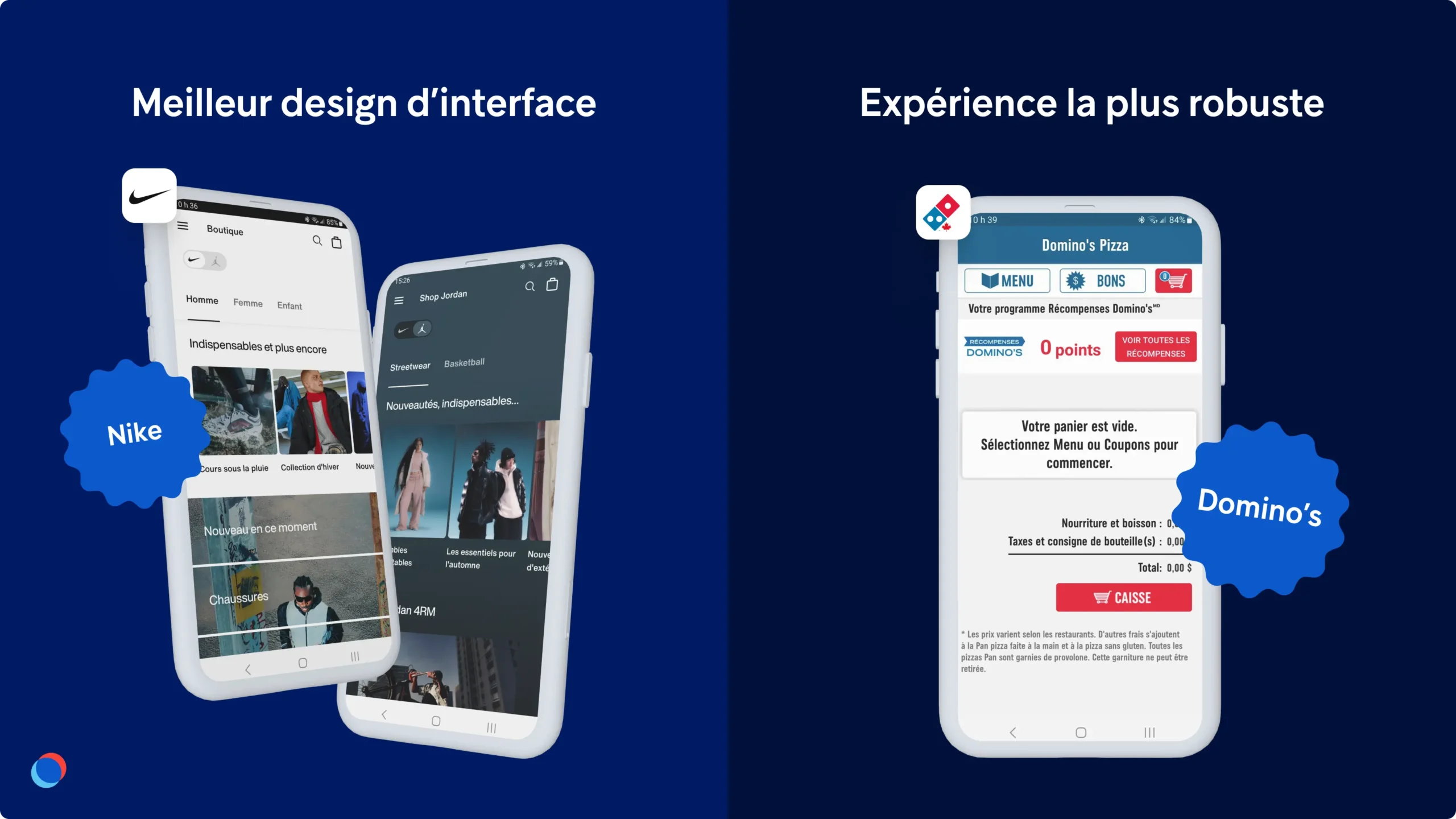 Nike and Dominos mobile applications