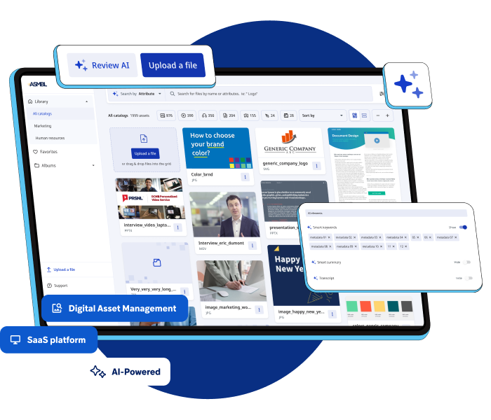 SaaS digital asset management application with artificial intelligence